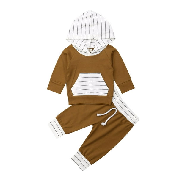 Pants Tracksuit Details about   Newborn Baby Boy Girls Striped Hooded Outfits Set Clothes Tops